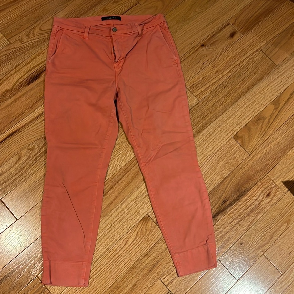 J Brand peach/ salmon colored Josie trousers size 30 distressed